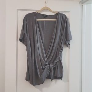 Lane Bryant gray wrap top